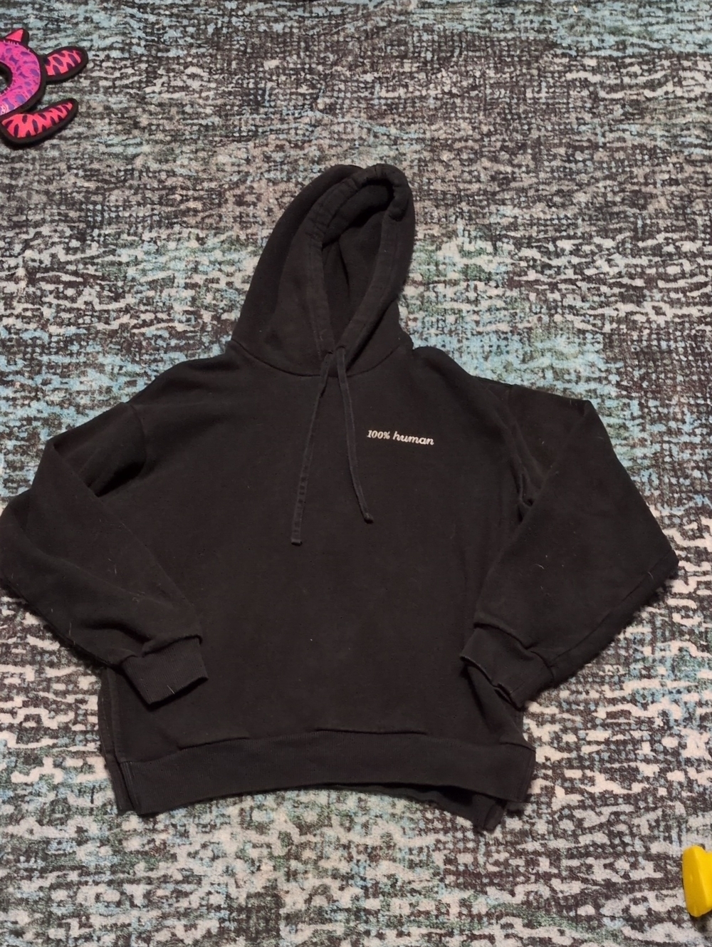 Everlane 100% Human Black Hoodie With Side Slits Size Medium